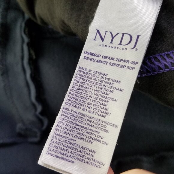 NYDJ Crop Pants Women's Petite 16 Capri Navy Blue Stretch Knit Tapered Leg Slim - Picture 9 of 13